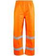 WR010 DWHV36 Warrior Hi-Vis Overtrousers Fluorescent Orange colour image